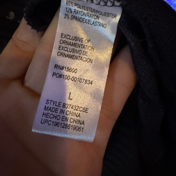 Democracy Blue and White Patterned Turtleneck Sweater - Picture 3 of 5